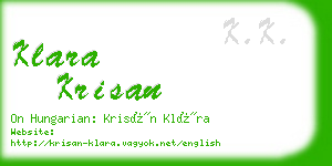 klara krisan business card